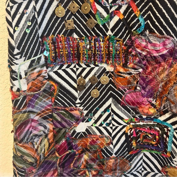 Chico’s Boho Multimedia Vest Size 3 - Picture 6 of 10